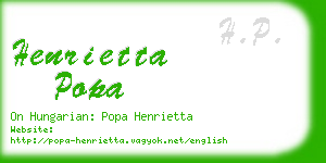 henrietta popa business card